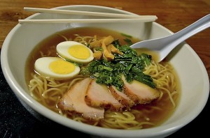 Shoyu ramen, including pork, spinach, green onion, egg and bamboo shoots, was photographed at Tanpopo Noodle Shop in St. Paul on Monday February 18, 2013. (Pioneer Press: Richard Marshall)